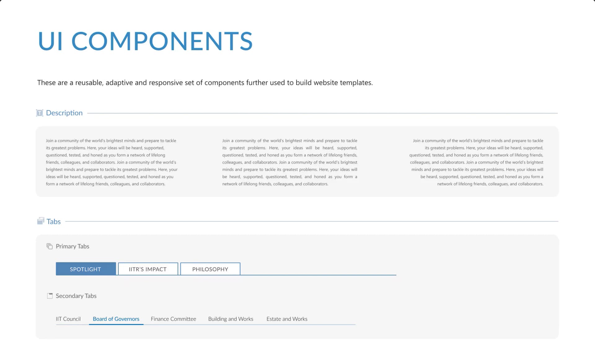 Iitr Website - Design System - 6 of 14
