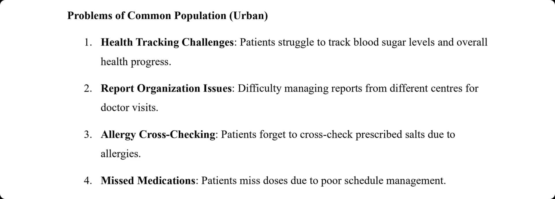 1health-1intel - Identified Problems - 1 of 3
