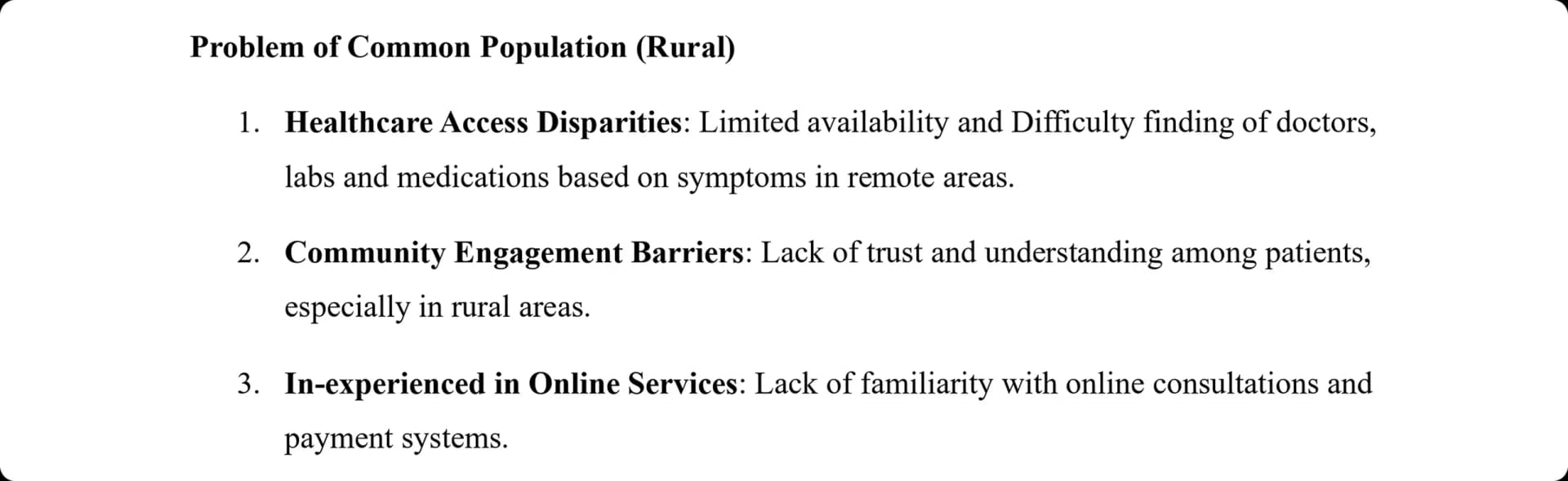 1health-1intel - Identified Problems - 2 of 3