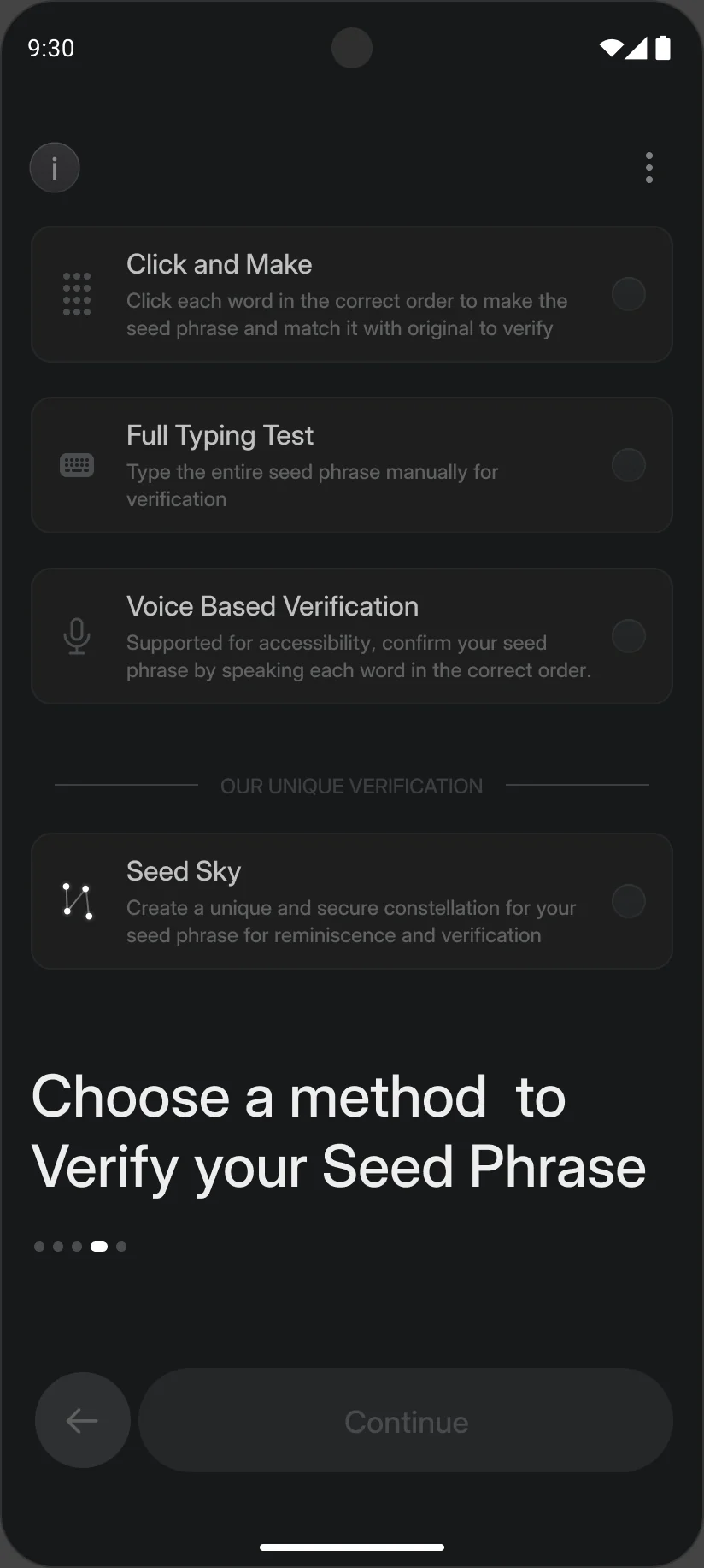 Verification options
